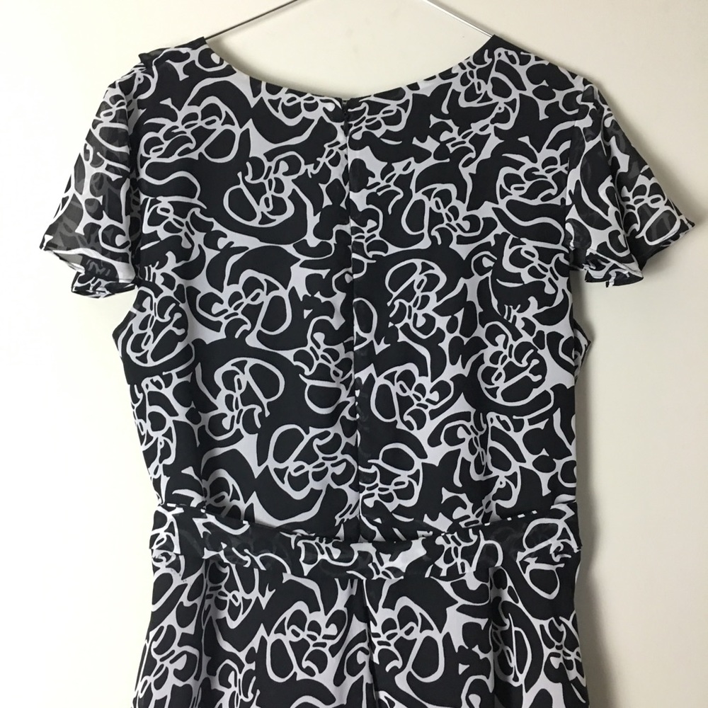 George Women’s Abstract Black White Dress Size 14 - Picture 4 of 9